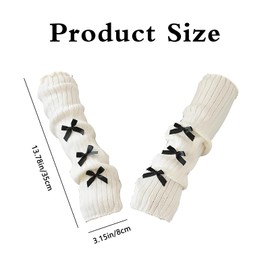 2pcs Arm Warmers Y2k, Black Arm Warmers, Black White Y2k Cute Kawaii Gloves, Knit Warmer Sleeves, Fashion Goth Fingerless Sleeves Accessories for Women, Kawaii Cute Clothes Knit Gloves Accessories