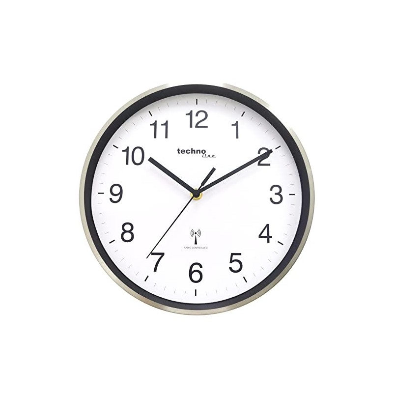 Technoline Wall Clock, Silver, 25 cm