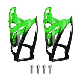 sourcing map 2pcs Bike Water Bottle Holder 5.3" PC Universal Bicycle Bottle Cages Ultralight Cycling Hydration Brackets with Screws for MTB Mountain Road Gravel, Black Green