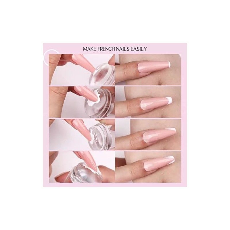 Saviland Kit De Estampado De Uñas - 4pcs, Transparente, Largo