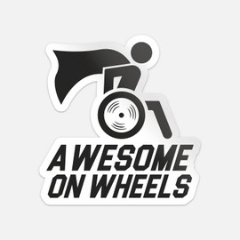 Funny Wheelchair Awesome On Wheels Car Bumper Vinyl Sticker Decal