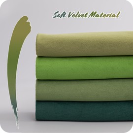 NOSTHEART Cushion Cover 40 x 40 cm Set of 4 Velvet Cushion Covers Green Colour Gradient Decorative Sofa Cushion Decorative Cushion Cover with Hidden Zip for Sofa Bedroom Living Room Balcony Office