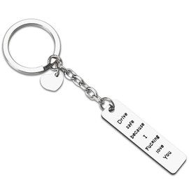 Drive Safe I Love You Keychain for Him Husband Anniversary Birthday Gifts for Boyfriend from Girlfriend Wife Long Distance Gifts for Dad Mom Fathers Day Gift from Daughter Son Gifts