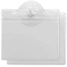 2Pcs Universal Ticket License Permit Badge Holder 120 x 100mm Car Windscreen Ticket Holder with 1 Removable Suction Cup Plastic Clear ID Holder Reusable for Note NHS Parking Permit Avoid Parking Fine