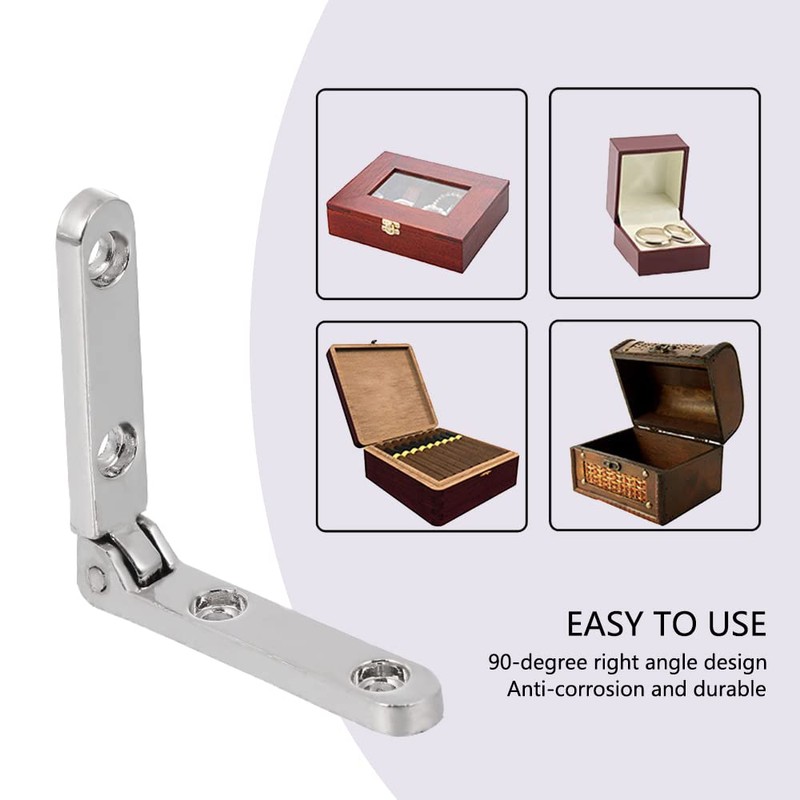Rddconkit 10 Pcs 90 Degree Hinges Wooden Box Gift Wine