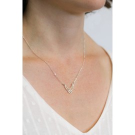 Air Force Necklace - IBD - Military Wife Charm - Airplane Wings - Tiny Sterling Silver 14K Rose Gold Filled Charm
