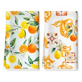 Arquiel Summer Lemon Microfiber Kitchen Towels, Soft Absorbent Hand Towel 40 × 60 cm, Thick Dish Cloth for Party Anniversary Holiday Decoration Housewarming Gifts