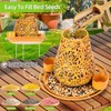 Mushroom Solar Bird Feeders for Outdoors Hanging Metal Wild Bird