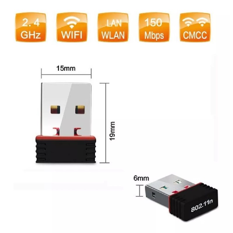EGTMA Adaptador De Red Receptor Wifi Usb 150mbps