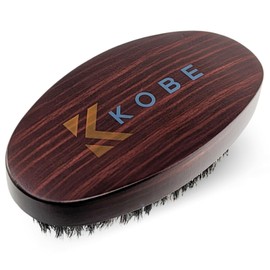Kobe Gable Palm Brush 100% Natural Boar Bristle Hair Brush/Beard Brush - Military Style Hair Brush - Works Well With Beard Oils - Light Wood