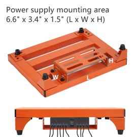 14" x 10.6" Aluminum Alloy Guitar Pedal Board with Power Supply Tray