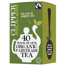Clipper Fairtrade Organic Everyday 40 Unbleached, Plastic-Free Tea Bags