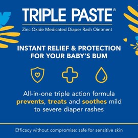 Triple Paste Diaper Rash Cream for Baby - 16 Oz Tub - Zinc Oxide Ointment