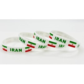 LLBFHH 4 Pcs Iran Iranians Country Flag Rubber Bracelets, National Flag Silicone Bracelet, Rubber Wristbands Patriotic Decorations Gift