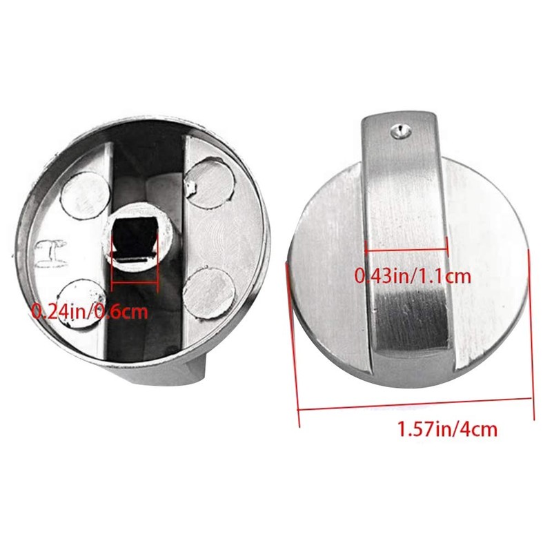 HARLUE 6Pcs Cooker Knobs,6mm Gas Stove Knobs Stove Replacement Metal