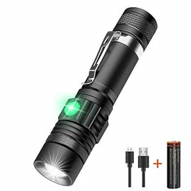 AOMEES mini Taschenlampe USB wiederaufladbare Taschenlampe Taktische Taschenlampe 4 Modi Hoch/Niedrig/Blitz/SOS für Innen Außen