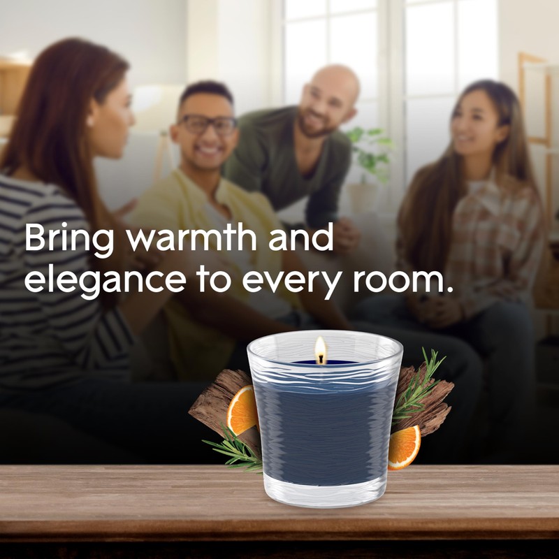 Glade 1-Wick Scented Candle Jar, Smooth Bourbon & Oak, Air