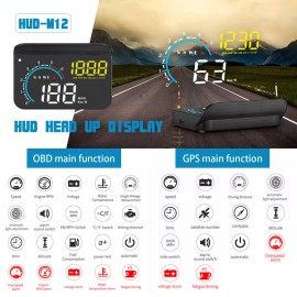 Speedometer Digital HUD Head Up Display OBD2 GPS Projector Overspeed Alarm $&