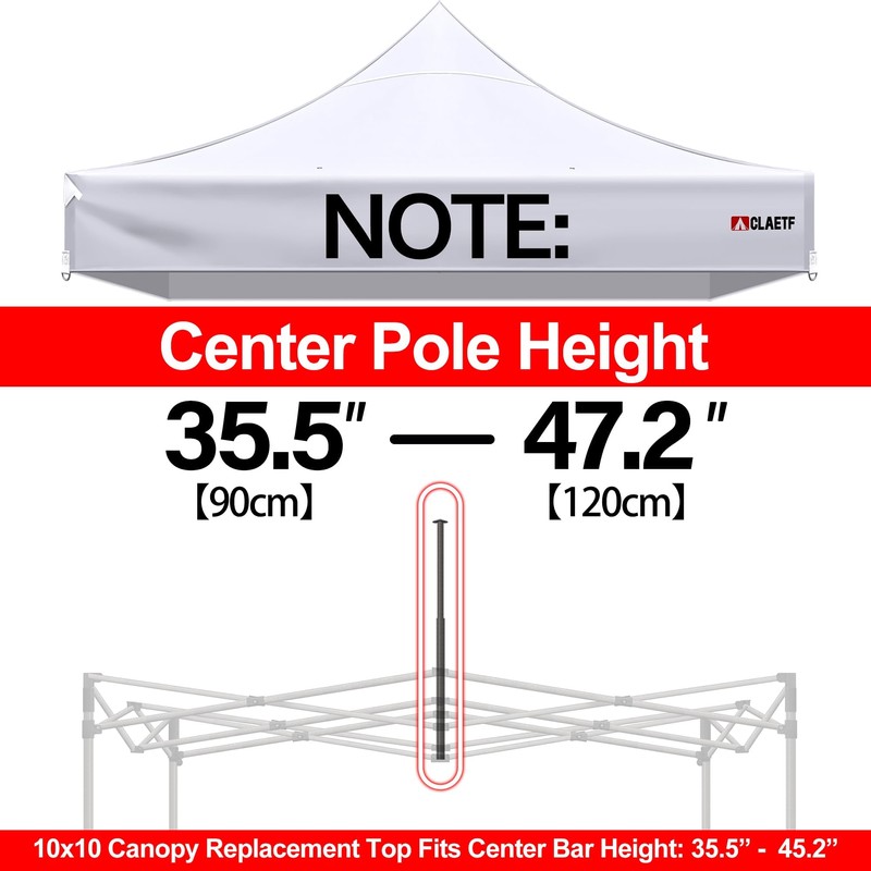 CLAETF 10x10 Canopy Replacement Top,Pop Up Canopy with 8 Drainage