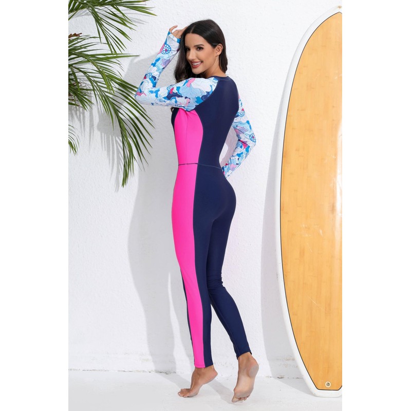 ALLTOKE Womens Full Body Zip Front Rash Guard Long Sleeve