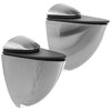 Merriway BH05820 (2 Pcs) Medium Matt Nickel Adjustable Shelf Glass