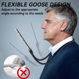 5X Hands Free Lupe mit Licht hängenden Hals, 43 LEDs Ladung Flexible Schwanenhals Full Page Vergrößerungsglas, 8 "x 5" große Seite Lupe für das Lesen von kleinen Drucke & Low Vision Senioren