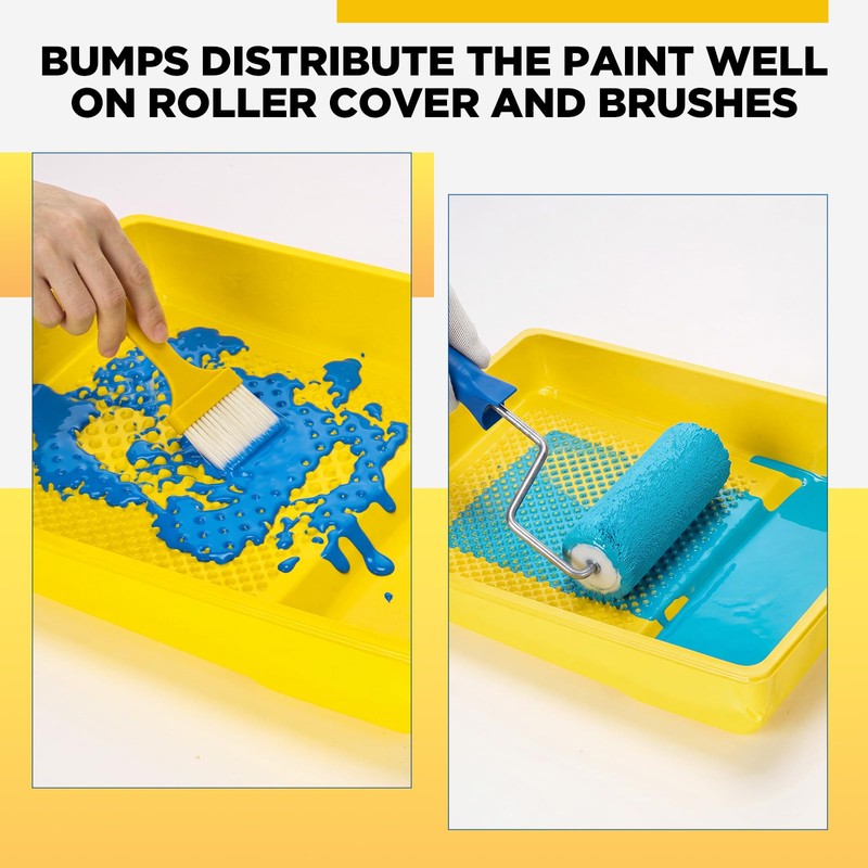 40 Pcs 9 Inch Disposable Paint Tray Liner, Yellow