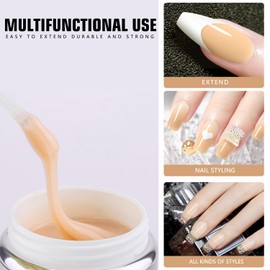 beautilux Nail Extension Hard Gel, 10g Builder Nails Gel, Long Lasting for DIY Nail Art (M-BHBN-12)