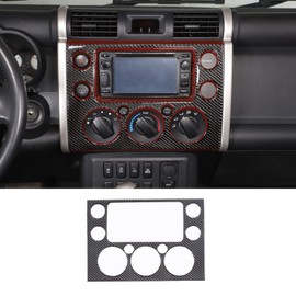 Fgtagtal Soft Carbon Fiber Center Console Panel Trim Cover Fit for Toyot@ FJ Cruiser 2007-2021, Center Console GPS Navigation Panel Frame Molding Trim Sticker (Black)