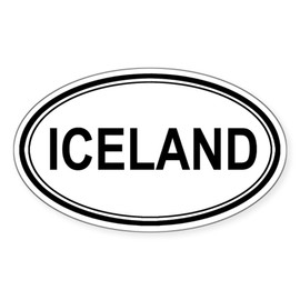 CafePress Iceland Euro Oval Sticker Oval Car Bumper Sticker