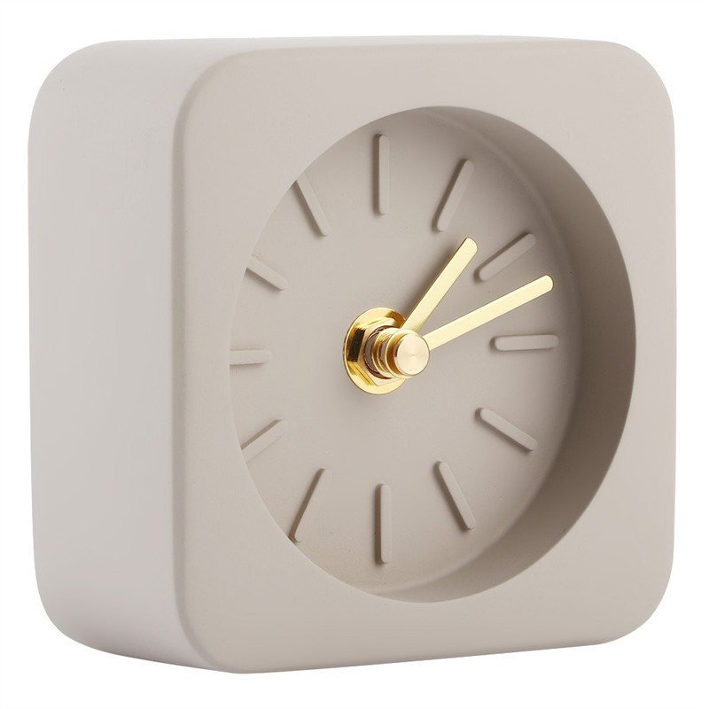 GEEKCOOK Simple Square Cement Desk Clock for Office Home Living