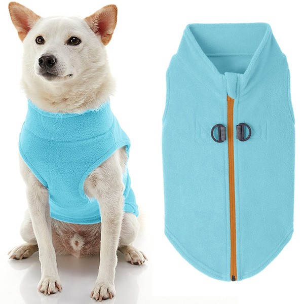 Gooby Zip Up Fleece Dog Sweater - Warm Pullover Fleece