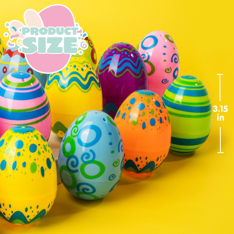 JOYIN 24 x 8 cm Printed Easter Eggs, Empty Easter