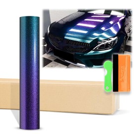12"x60" (1FTx5FT) Purple Teal Galaxy Dust Gloss Chameleon Metallic Color Shift Color Change Vinyl Wrap Auto Sticker Decal Film Sheet Bubble Free Air Release Technology with Tool Kit