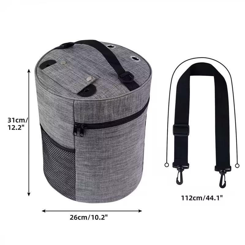 igadgitz home U7267 Round Polyester Knitting Bag, Round Yarn Storage