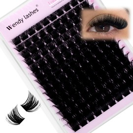 WENDY LASHES Lash Clusters, 200D D Curl DIY Eyelash Extensions 10-18MM