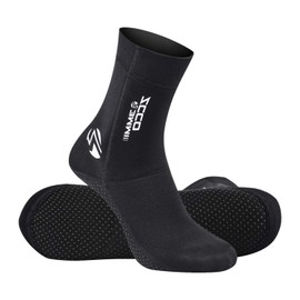 ZCCO Premium Neoprene Sock, 3mm Water Socks for Scuba Diving, Snorkeling, Beach, Surfing, Swimming, Sailing (black, XS)