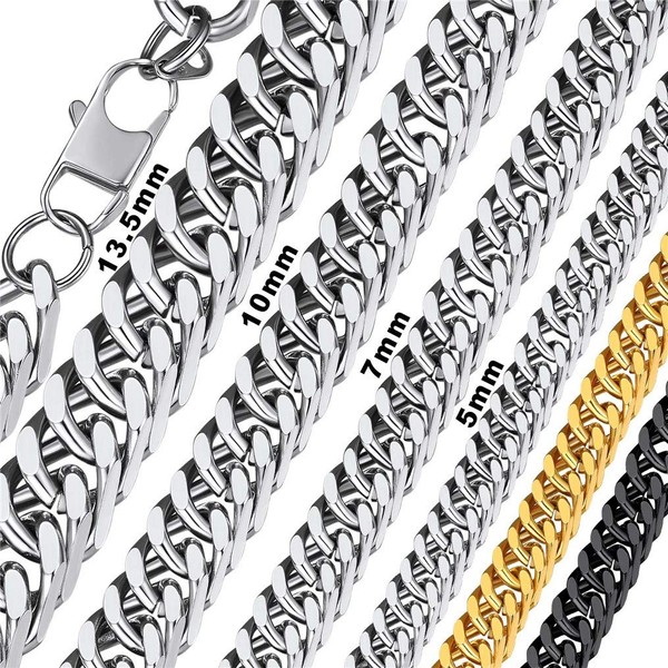 Bandmax Men's Heavy Curb Necklace Stainless Steel / 18 Carat
