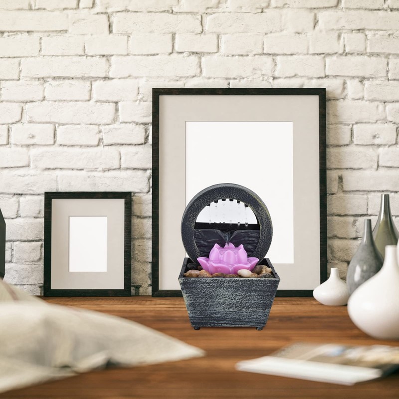 Joyzan Tabletop Fountain, Indoor Waterfall Meditation Rock Mini Water Desktop