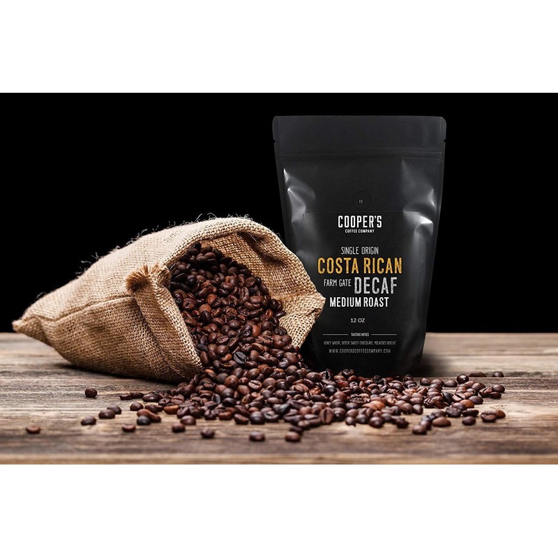Decaf Costa Rican Coffee Medium Roast, Swiss Water Processed Decaffeinated