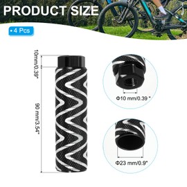 PATIKIL Aluminum Alloy S-Shape Bike Pegs Fit 3/8 inch Axles, 4 Pack Anti-Skid Lead Foot Bicycle Pegs Back Seat Stands for BMX Mountain Bike Cycling Rear Stunt Pegs, Black