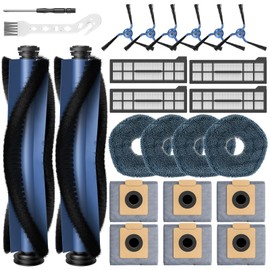 24 Pcs X10 Pro Omni Accessories for eufy X10 Pro Omni Robot Vacuum Accessories Kit, 2 Main Brush+ 4 Hepa Filters+ 4 Mop Pads+ 6 Vacuum Bags+ 6 Side Brushs+ 1 Cleaning Brush+ 1 Screwdriver