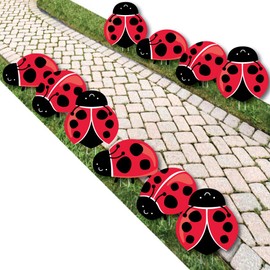 Happy Little Ladybug - Lawn Decorations - Outdoor Baby Shower or Birthday Party Yard Decorations - 10 Piece