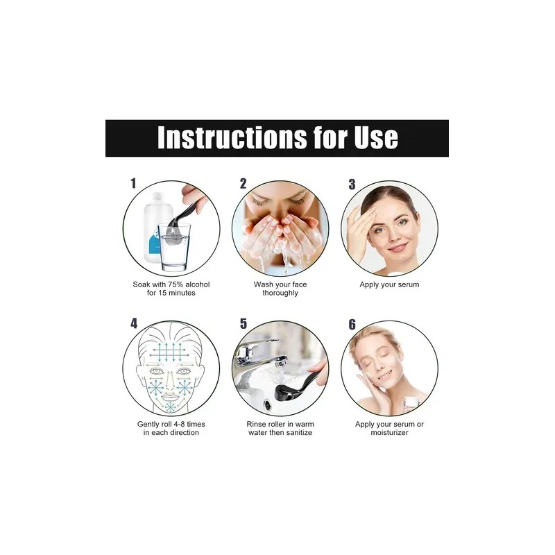 4pzs Dermaroller Facial Para Barba Titanio Produce Colágeno