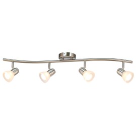 XiNBEi Lighting Track Light, 4 Light Kitchen Track Lighting, Modern S-Shaped Ceiling Track Light Bar Brushed Nickel Finish XB-TR1223-4-BN