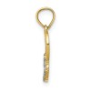 10k Yellow Gold CZ Heart in Heart Pendant 10C1431
