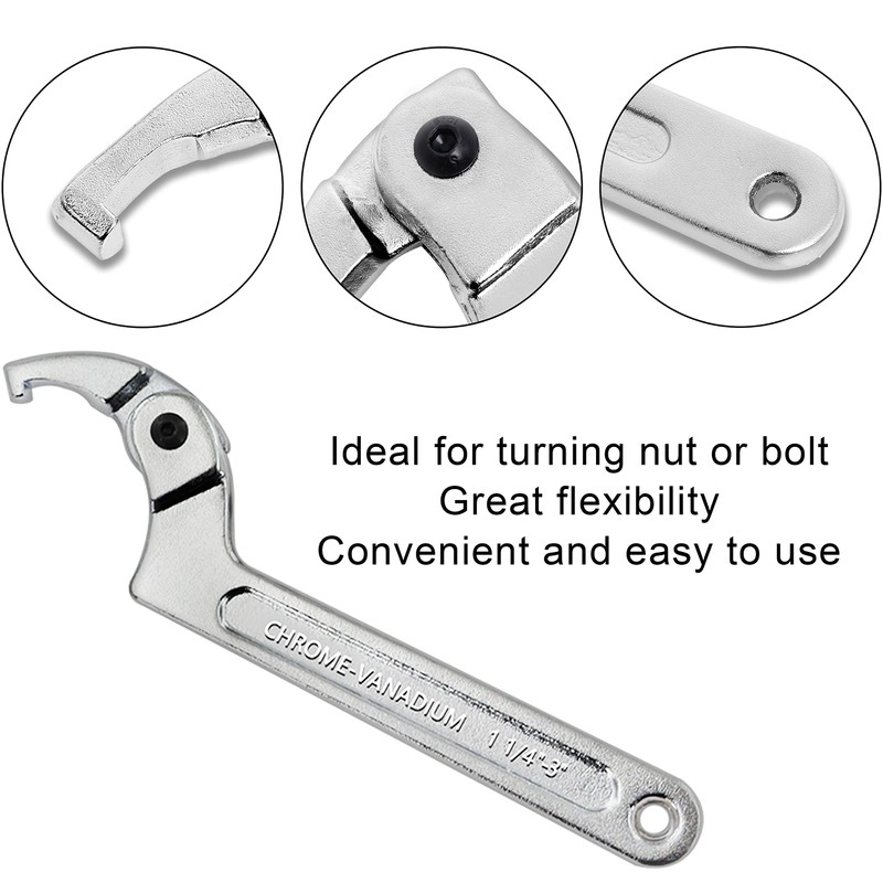 Wadoy Spanner Wrench Set Adjustable C Pin Spanner Hook Wrench