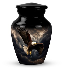 PARUHAS Unique Eagle with Rain Clouds Design Urn Small Urns for Human Ashes - Cremation Keepsake Urns for Ashes - Small Keepsake Urns for Adult Ashes Women & Men (Size- 3Inch)