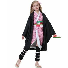 Cosplay Pink Costume Kimono Anime Cosplay Outfits Cape Festival Uniform for Kids Girls and Women