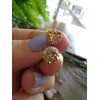 ◦•● Gold Agate Druse Replica Resin Stud ✿● Small Earrings